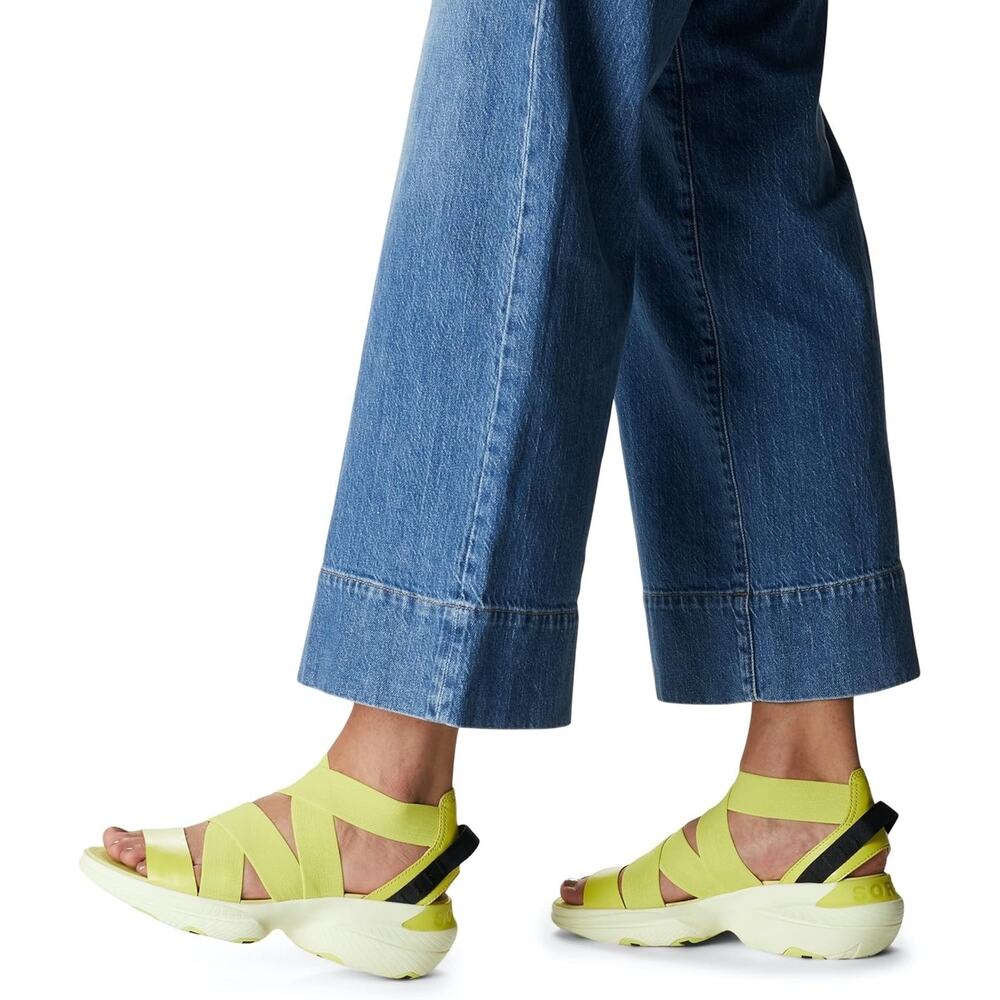 Sorel Explorer Blitz Multistrap Sandals Womens US 5.5 EUR 36.5 Neon Yellow Logo